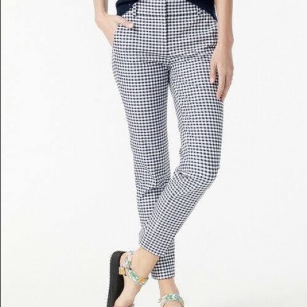 J. Crew Navy Gingham Winnie Pant - Size 4